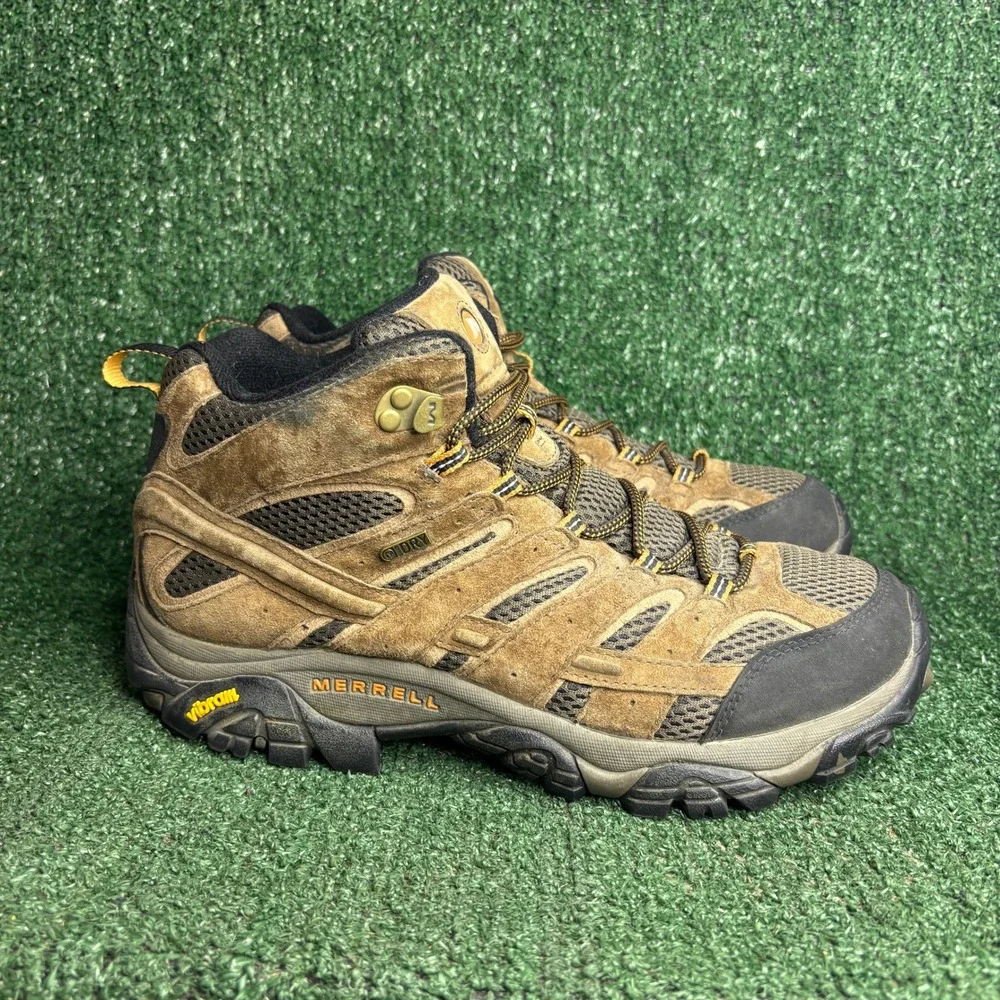 Merrell Moab 2 Mid Waterproof Suede Mesh Vibram Hiking Boot Earth Mens 10 Wide